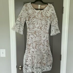 JESSAKAE White & Nude Lace Dress